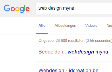 Uw zoekresultatenpagina hoger met Webdesign Myna